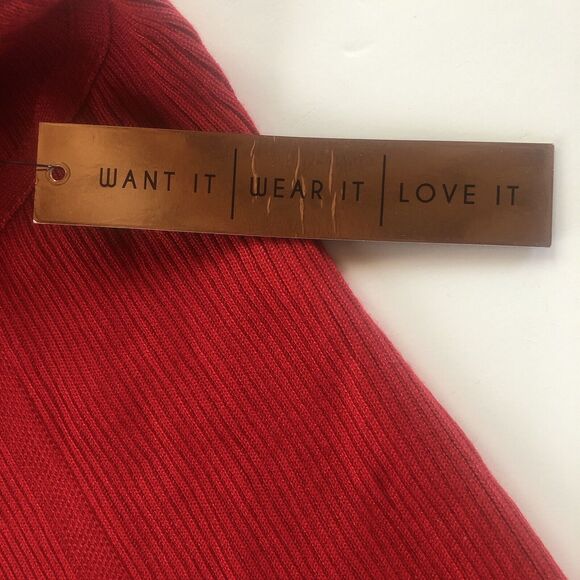 Almost Famous Red Corset Body Con Sweater Dress Size 1X NWT - Picture 7 of 14